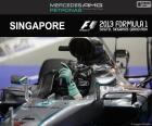 Нико Росберг празднует свой восьмой победу в сезоне в Гран Гран-при Сингапура 2016